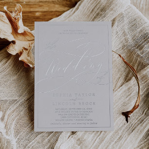 Romantic Silver Foil Grey Frame Wedding