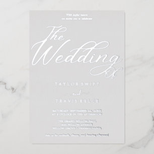 Romantic Silver Foil Grey Frame Wedding