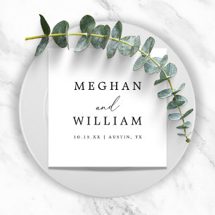 Romantic Simple Calligraphy Wedding Napkin