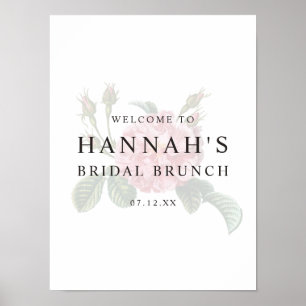 Romantic Single Rose Bridal Shower Poster