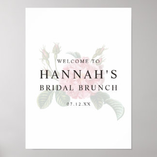 Romantic Single Rose Bridal Shower Poster