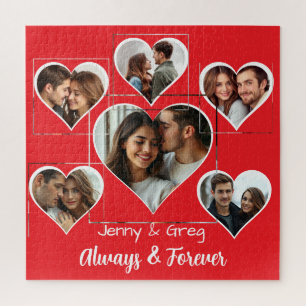 Romantic Six Photo Template Jigsaw Puzzle