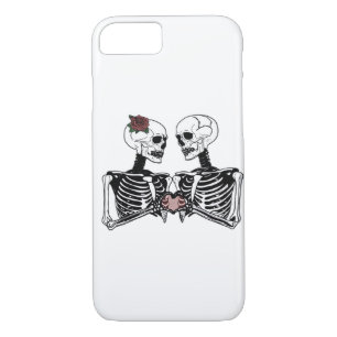 Romantic Skeleton Couple – Gothic With Heart Hands Case-Mate iPhone Case
