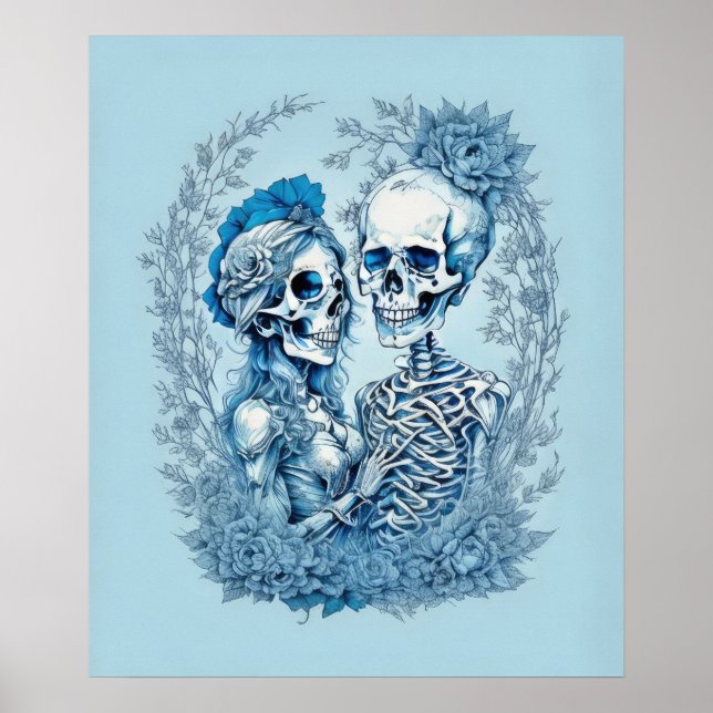 Romantic Skeleton Couple Poster (Front)