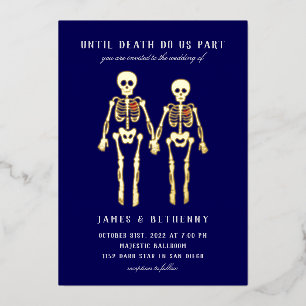 Romantic Skeletons Foil Invitation