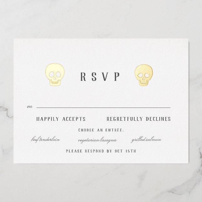 Romantic Skeletons Foil Invitation (Front)