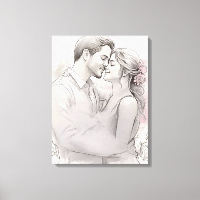Romantic sketch canvas print (Front)