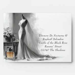 Romantic Sketch Wedding Envelope Vintage Perfume
