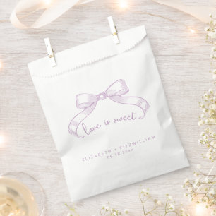 Romantic Sketched Bow Lilac Love is Sweet Favour Bags