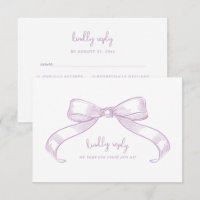 Romantic Sketched Bow | Lilac Meal Choice Wedding 