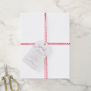Romantic Sketched Bow   Lilac Welcome Favor  Gift Tags
