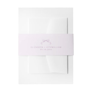 Romantic Sketched Bow Wedding Invitation Belly Band