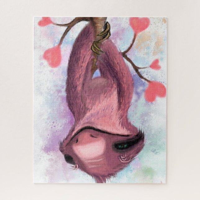 Romantic Sloth - Drawing Art Collection Jigsaw Puzzle (Vertical)