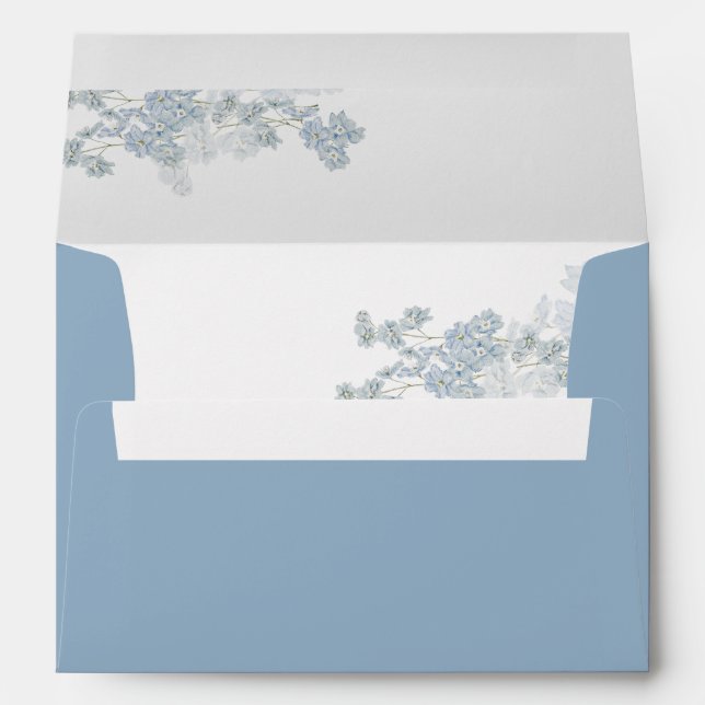 Romantic Soft Blue Floral Wedding Envelope (Back (Bottom))