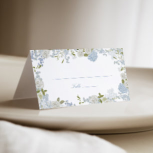 Romantic Soft Blue Floral Wedding Place Card
