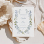 Romantic Soft Blue Vintage Floral Wedding Save The Date<br><div class="desc">Introducing our elegant wedding save the date card, adorned with a stunning soft blue and green floral frame and classic calligraphy! If you're looking for a wedding save the date card that exudes sophistication, luxury and style, this is the perfect match for you. The soft dusty blue watercolor flower frame...</div>