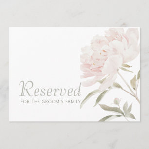 Romantic Soft Blush Peony Wedding Reserved Sign