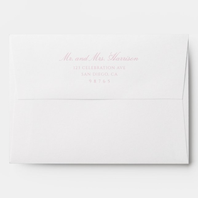 Romantic Soft Blush Wedding Envelope (Back (Top Flap))