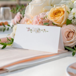 Romantic Soft Blush White Bouquet Wedding Place Card
