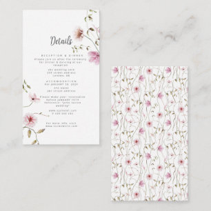 Romantic Soft Floral Blush pink watercolor wedding Enclosure Card