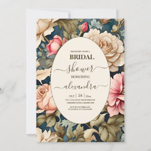 Romantic Soft Pink Flowers Bridal Invitation