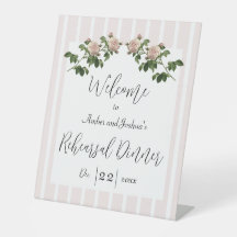 Romantic Soft Pink Rehearsal Dinner Welcome