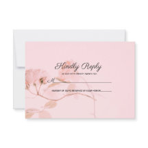 Romantic Soft Pink Rosebud Wedding RSVP