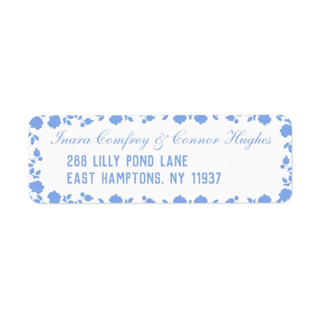 Romantic Soft Pretty Floral Border Return Address  (Front)