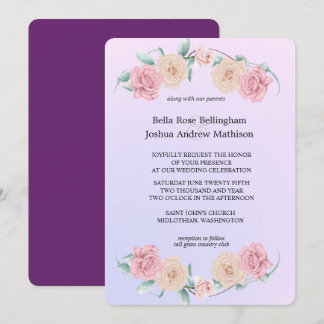 Romantic Soft Rose Wedding Invitation