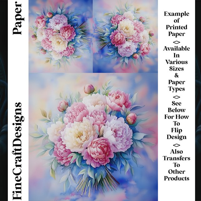 Romantic Soft Watercolor Peonies CR3 Craft Paper (Creator Uploaded)