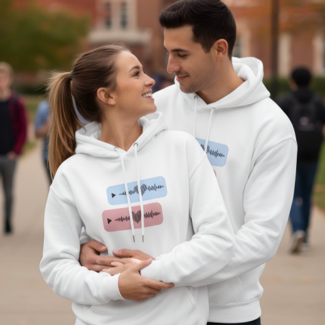 Romantic Sound Wave Heart Hoodie (Creator Uploaded)