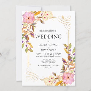 Romantic Spring Floral Wedding Invitation