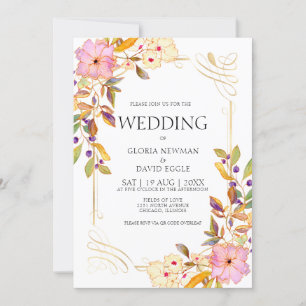 Romantic Spring Floral Wedding Invitation