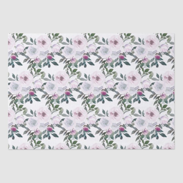 Romantic Spring Florals Watercolor Tissue Paper (Front)