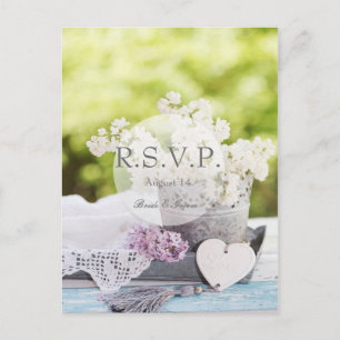 Romantic Spring Flower Floral Lilac RSVP Invitation Postcard