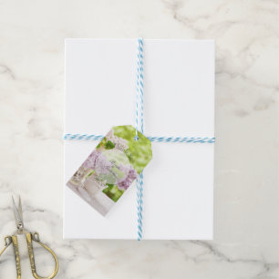 Romantic Spring Flower Floral White Lilac Wedding Gift Tags