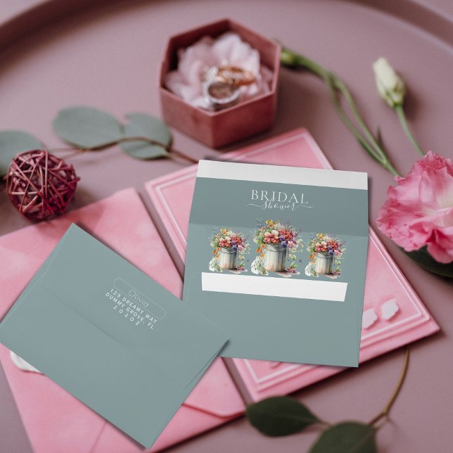 Romantic Spring Flowers Vase Bridal Shower Envelope (Creator Uploaded)