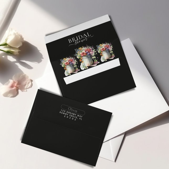 Romantic Spring Flowers Vase Bridal Shower Envelope (Creator Uploaded)