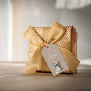 Romantic Spring Flowers Vase Bridal Shower Gift Tags