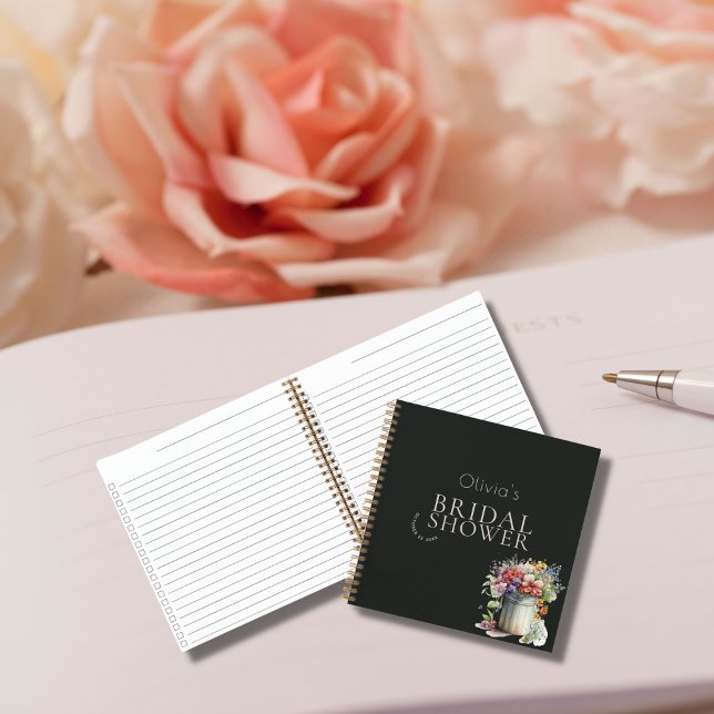 Romantic Spring Flowers Vase Bridal Shower Guest Notebook (Creator Uploaded)