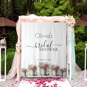 Romantic Spring Flowers Vase Bridal Shower Tapestry