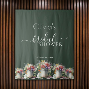 Romantic Spring Flowers Vase Bridal Shower Tapestry