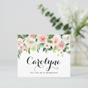 Romantic Spring Flowers Will You Be My Bridesmaid