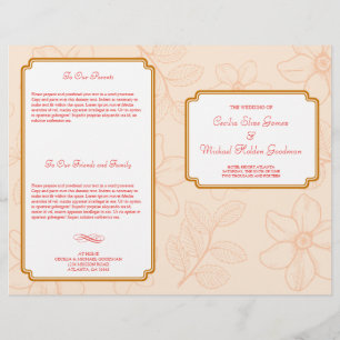 Romantic spring garden floral wedding program