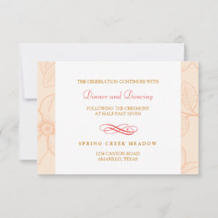 Romantic spring garden floral wedding reception invitation