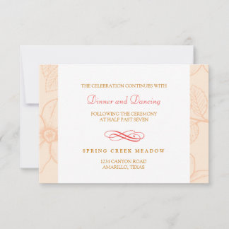 Romantic spring garden floral wedding reception invitation