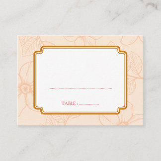Romantic spring garden floral wedding seating card