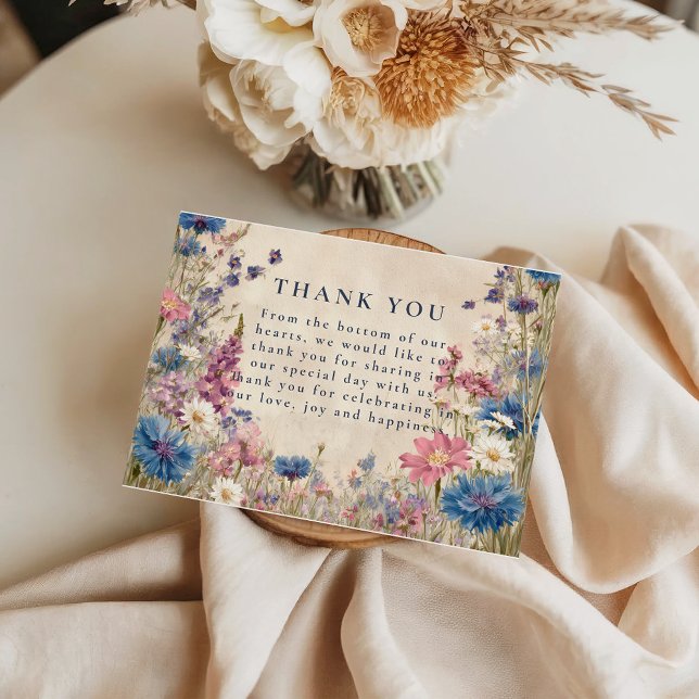 Romantic Spring Wildflower Wedding Thank You Card (Creator Uploaded)