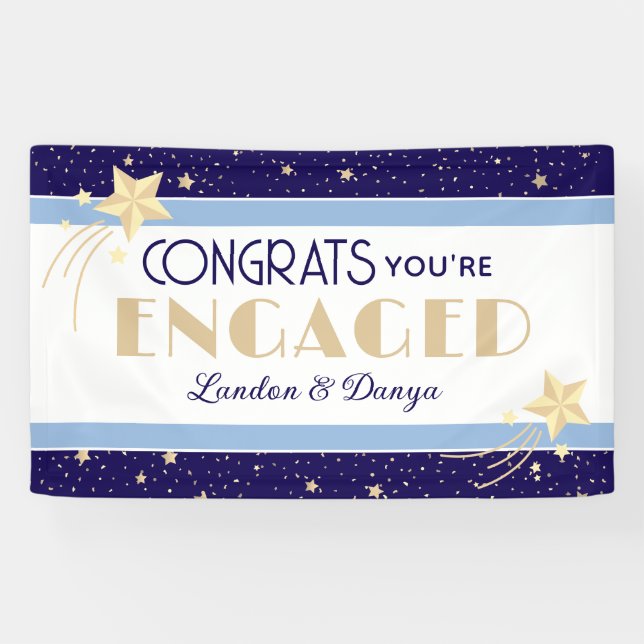 Romantic, Starry Custom Engagement Banner (Horizontal)