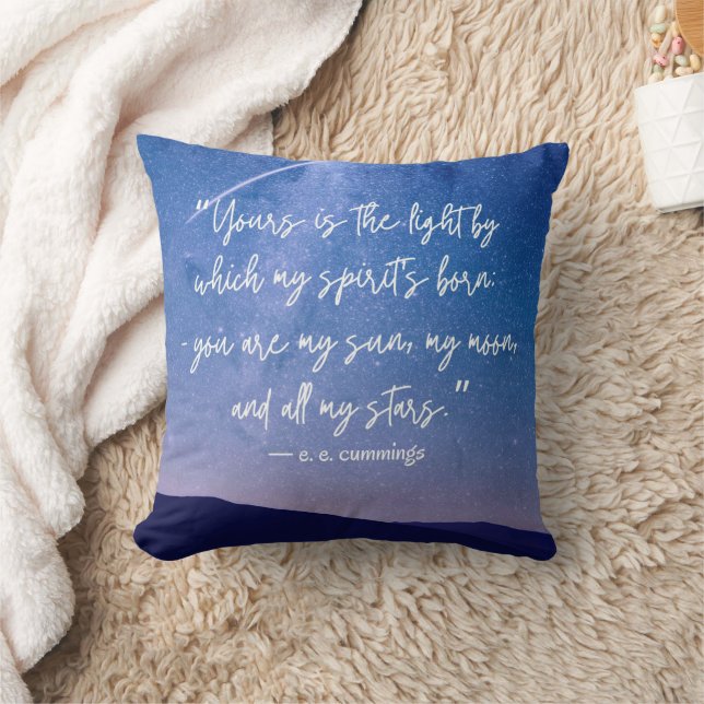 Romantic Stars Cummings Quote Cushion (Blanket)